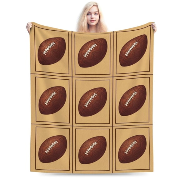 Football Throw Blanket, Soft Cozy Plush Fleece Blanket for Sofa Couch Bed, Flannel Blanket, Football Gift for Home Decor 50x40