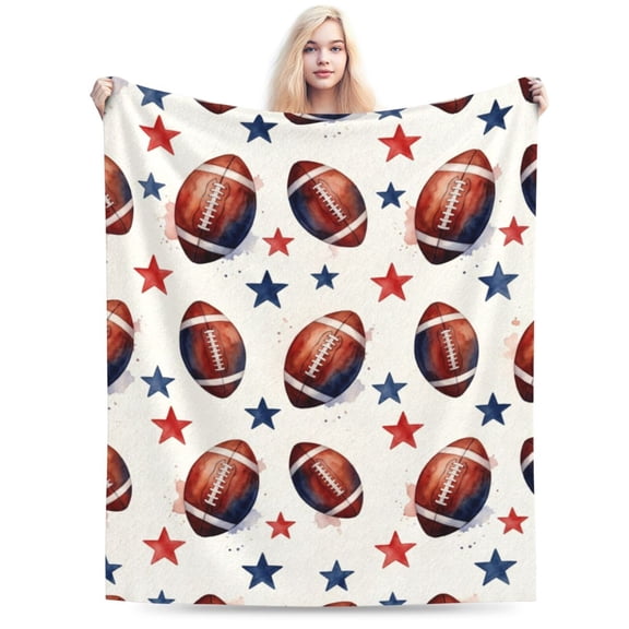 Football Throw Blanket, Soft Flannel Blanket for Sofa Couch Bed, Cozy Sports Decor, Football Gift 50x40