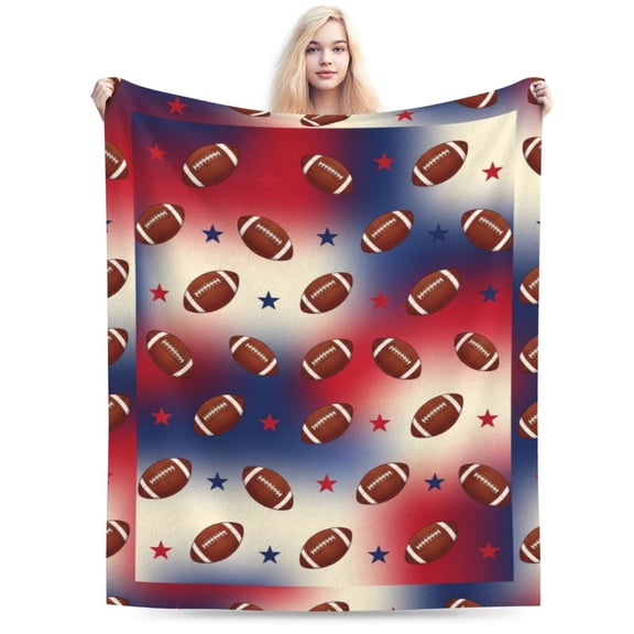 Football Throw Blanket, Soft Flannel Blanket for Sofa Couch Bed, Cozy Sports Decor, Football Gift 50x40