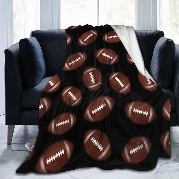 Football Throw Blanket, Soft Fuzzy Plush Flannel Fleece Blanket, Cozy Blanket for Couch Sofa Bed and Lounging, Football Gift 50x40