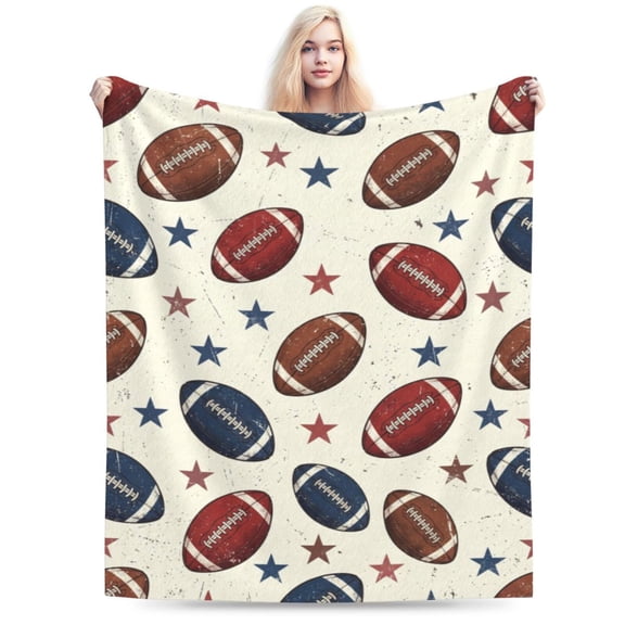Football Throw Blanket for Boys & Girls, Soft Flannel Blanket, Football Home Decor, Cozy Throw Blanket Gift 50x40