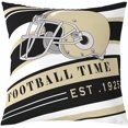 thumbnail image 1 of Football Throw Pillow Cover 20x20 Inch,Modern Ivory White Black Football Pillow Cover,Chic American Football Rugby Helmet Cushion Cover,Geometric Pillow Inserts Not Included, 1 of 6