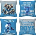thumbnail image 1 of Football Throw Pillow Covers American Football Sport Team Decor Cushion Case Decoration Set of 4 Pillowcases Football Style Pillows Gifts for Football Lovers Fan for Sofa Bed Couch Car 16"X16", 1 of 6