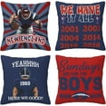 thumbnail image 1 of Football Throw Pillow Covers American Sport Team Decor Cushion Case Decoration Set of 4 Pillowcases Football Style Pillows Gifts for Football Lovers Fan for Sofa Bed Couch Car 16"X16", 1 of 6