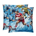 thumbnail image 1 of Football Throw Pillow Inserts Set Covers of 2 Decorative Velvet Throw Pillows with Unique Patterns - 16x16, 18x18, 20x20 Inches for Home Decor and Gifts, 1 of 6