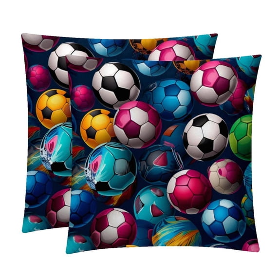 Football Throw Pillows Set of 2 with Unique Patterns Covers - Available in 16x16, 18x18, and 20x20 Inches for Various Occasions - Includes Throw Pillow Inserts