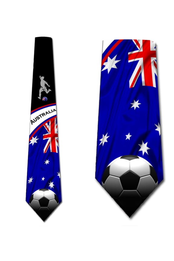 Football Ties Mens Australia Tie Soccer Necktie by Three Rooker