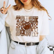 Football Touchdown Graphic Tee Football Game Day Shirt Brown