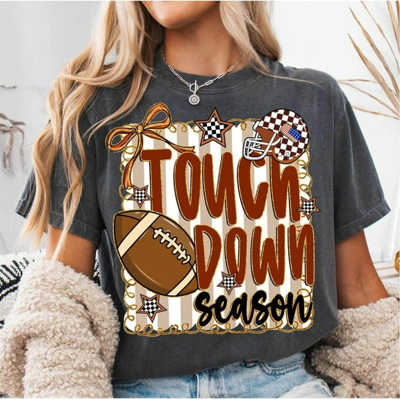 Football Touchdown Season Shirt, Football Game Day Shirt, Football Mama Shirt, Sport Shirt, Game Day Shirt, Fall Football Mom, Football Coquette Bow