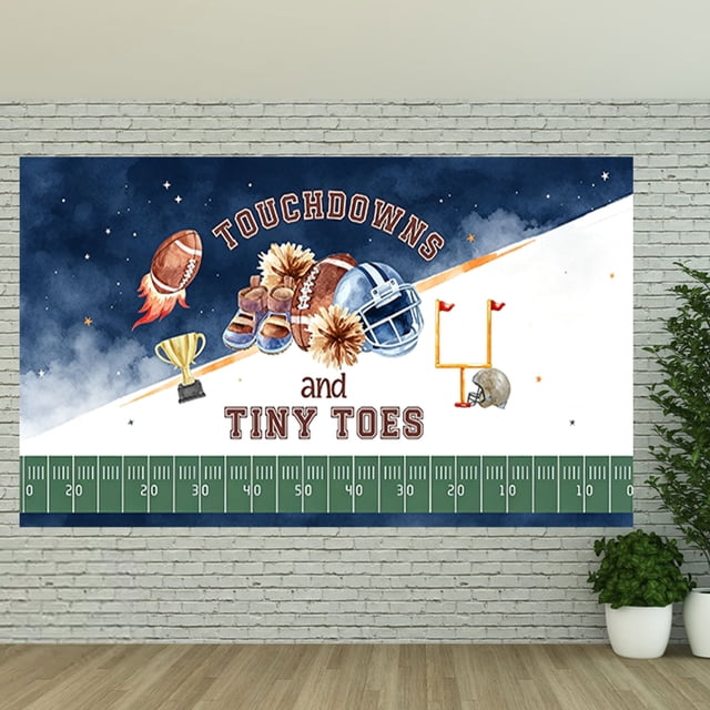Star Sign Theme Background Football Touchdowns and Tiny Toes Backdrop Night Star Sky Football ...