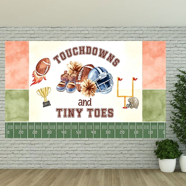 Learning Virtual Backdrops Football Touchdowns and Tiny Toes Backdrop Watercolor Football Newborn ...