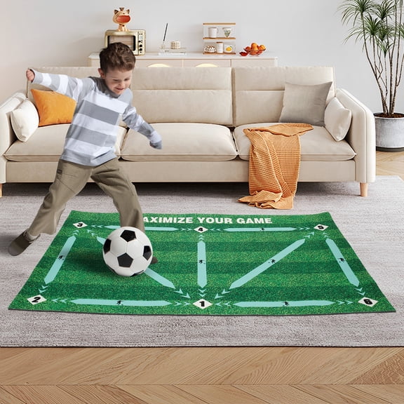 Football Training Mat Nonslip Football Skill Mat Wear Resistant Soccer Training Mat Portable Football Footstep Training Mat Large Soccer Training Pad with Arrow Marking for Kids Adult