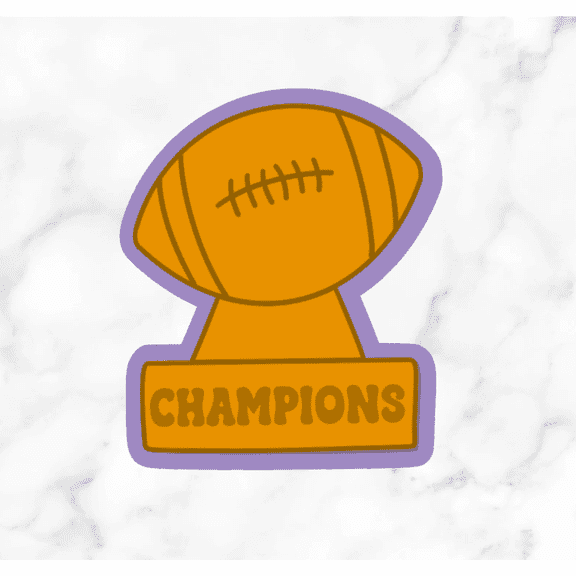 Football Trophy Cookie Cutters With Stamp Option