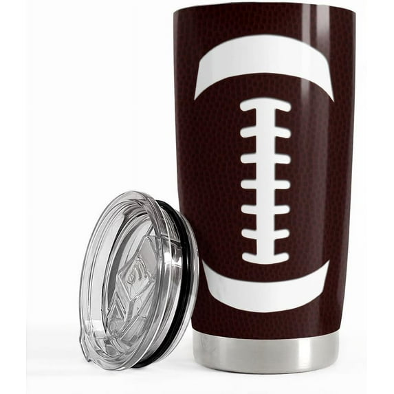 Football Tumbler Cup 20oz Stainless Steel Insulated Travel Mug Tumblers Cup Football Gifts for Coaches Women Men Gifts for Birthday Christmas