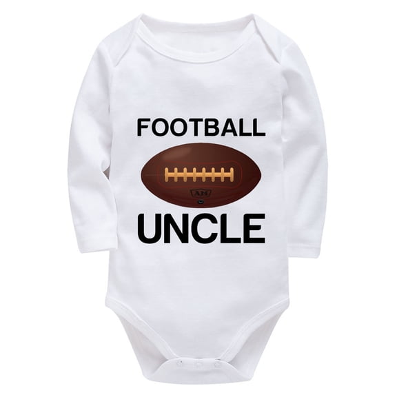 Football Uncle Newborn Boy Outfits Long Sleeve Coming Home Outfit for Baby Girl Summer White 0-3 Months Baby Clothes