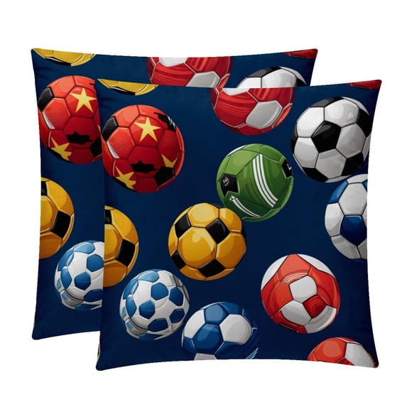 Football Unique Velvet Throw Pillow Covers Set of 2 for Chair Pillow Covers for Various Occasions - 16x16, 18x18, 20x20 Inches - Decorative Pillows Covers with Unique Patterns