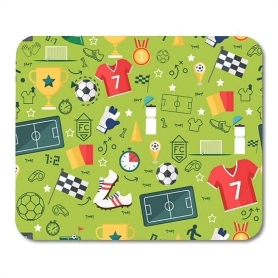 Football Vector Flat Seamless Texture Pattern Sport Soccer Stadium Player Mousepad Mouse Pad Mouse Mat 9x10 inch