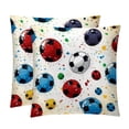 thumbnail image 1 of Football Velvet Decorative Throw Pillow Covers Set of 2 with Unique Patterns - Available in 16x16, 18x18, and 20x20 Inches for Various Occasions - Pillow Inserts Included, 1 of 6