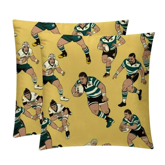 Football Velvet Throw Pillow Covers Set with Unique Patterns - 16x16, 18x18, 20x20 Inches - 2 Throw Pillow Inserts & Covers for Any Occasion