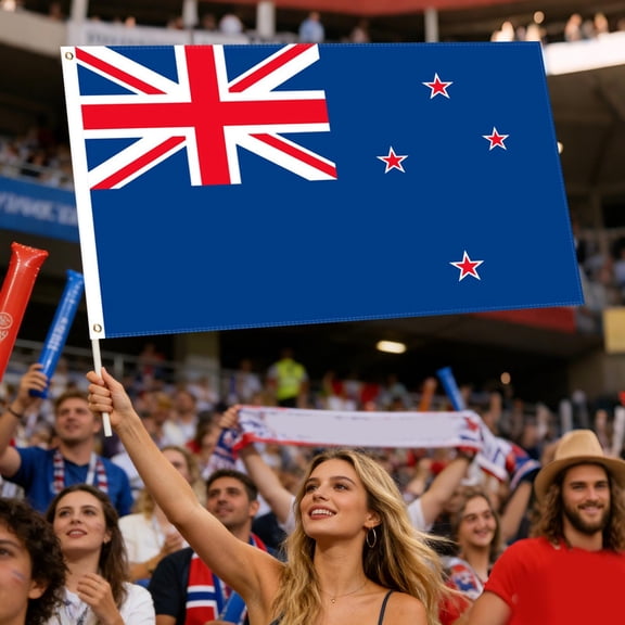 Football Viewing Flag Football Fan Celebration Flags For Watching Matches Fan Themed Parties Bar Atmospheres Decoration 90x150cm (New Zealand)