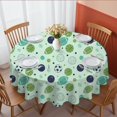 thumbnail image 1 of Football and Volleyball Lightgreen Pattern Round Tablecloth 70"x70", Wrinkle Resistant Wipeable Table Cover for Kitchen Dining Room Picnic Patio and Party, 1 of 6