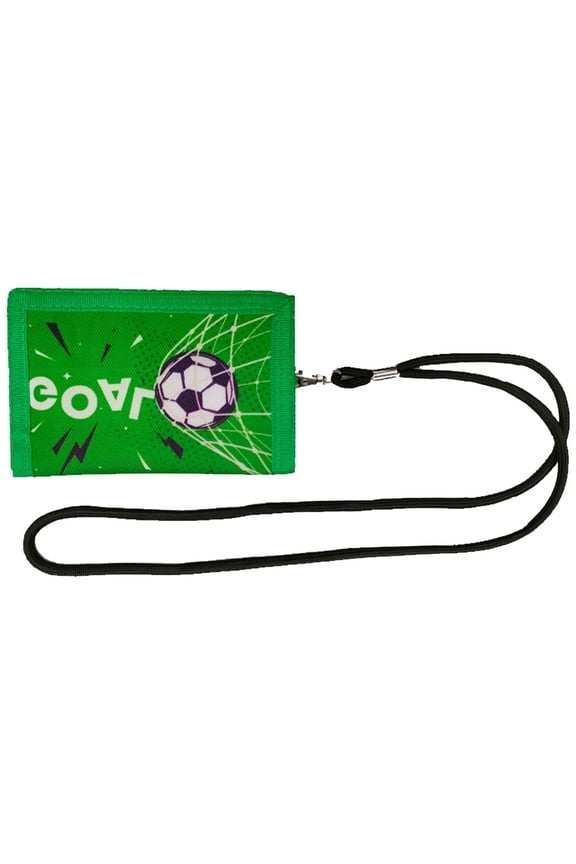 Football Wallet Zippered Coin Pocket and Card Holder Travel Mini Purse for Boy