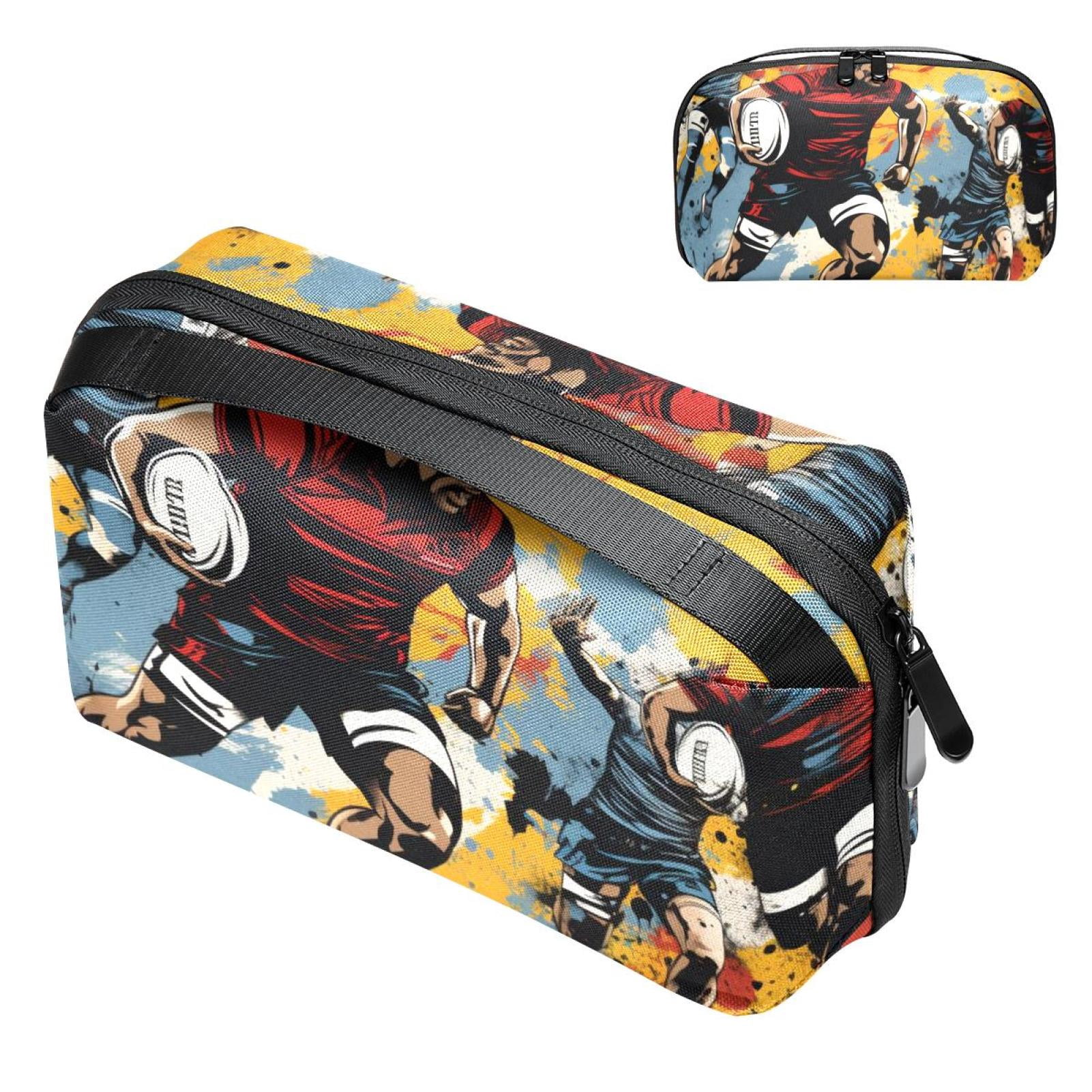 Football Waterproof Oxford Cloth Hard Drive Case with Charger Pouch, PC ...