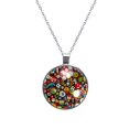 thumbnail image 1 of Football Women's Circular Glass Design Pendant Necklace, 1 of 5