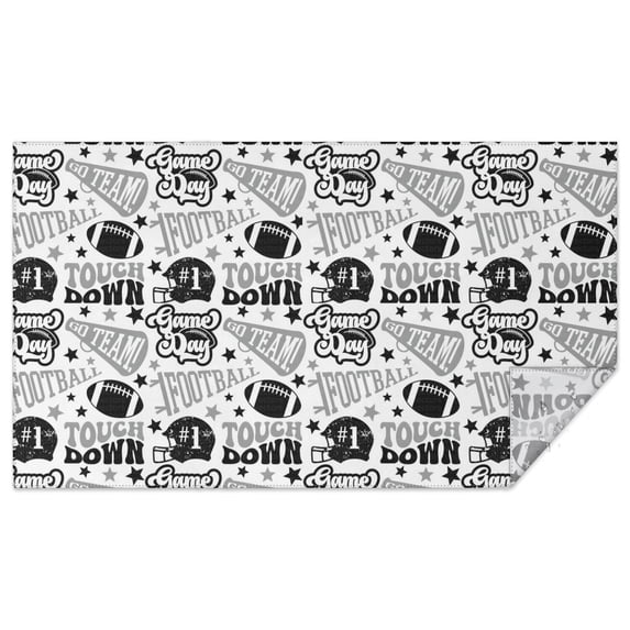 Football Words Pattern Rectangle Tablecloth 60"x102",Waterproof Polyester Rectangle Table Cloth, Wipeable Spillproof Polyester Tablecloth for Dining, Camping, Indoor and Outdoor