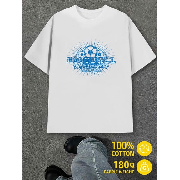 Football World Cup Tee for men white 180G 100% Cotton Hip-hop streetwear Basic Unisex Shirt Short Sleeve tshirts Original Unisex Shirt Short Sleeve tshirts