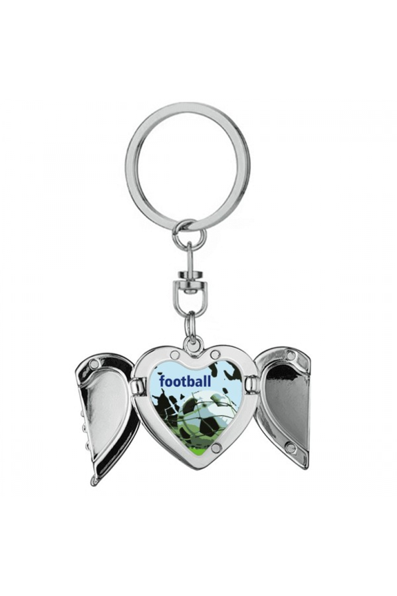 Football World First Movement Heart Angel Wing Key Chain Holder