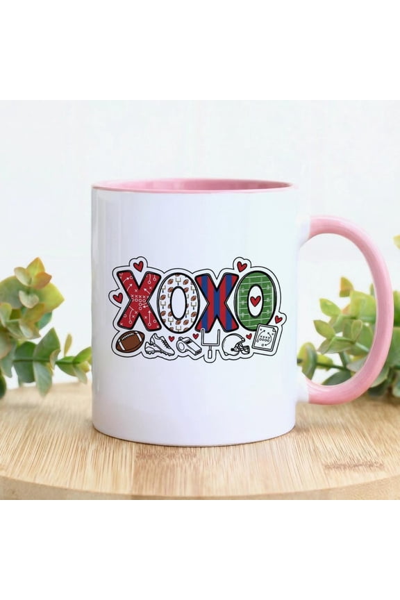 Football XOXO Mug, Spor Fan Coffee Mug, VaL1entine Mug, Game Day Gift, Football Lover Gift, Gift for Him, B1Oyfriend Mug, Husband Mug, Mug
