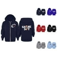 thumbnail image 1 of Football Zip Up Hoodies for Kids Rugby Long Sleeve Graphic Hooded Sweatshirt with Pockets for Boys Girls Jacket Coat, 1 of 1