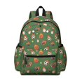 thumbnail image 1 of Football and Baseball Green Pattern Cute School Backpack with Padded Back and Adjustable Shoulder Straps 13.4"x11"x4.7", 1 of 5