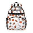 thumbnail image 1 of Football and Baseball White Pattern Cute School Backpack Bag for School with Padded Back and Adjustable Shoulder Straps 15.25"x11.5"x5.25", 1 of 5
