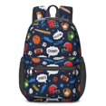 thumbnail image 1 of Football and Basketball Navy Pattern 17" School Backpacks for Teens,Waterproof Oxford Fabric,S-Shape Padded Straps for School,Travel,Hiking,Camping, 1 of 5