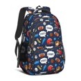 thumbnail image 1 of Football and Basketball Navy Pattern Backpack for School, Cute School Bag with Adjustable Shoulder Straps and Padded Back, 16.9"x12.6"x5.9", 1 of 5