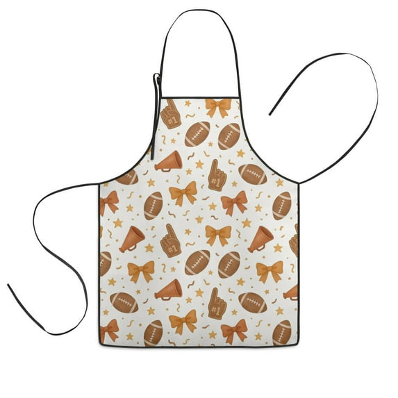 Football and Cheer Goods Pattern Kids Aprons for Girls and Boys,Adjustable Neck Strap Toddler Aprons for Kids Cooking Baking