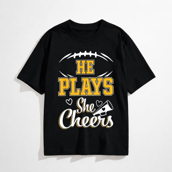 Football and Cheer Mom Cheerleading Mother Football T-Shirt