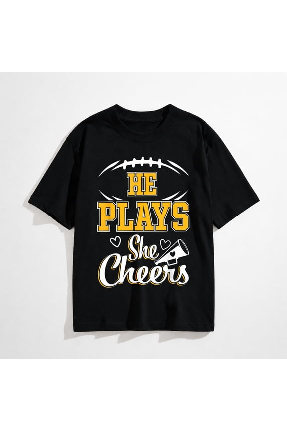Football and Cheer Mom Cheerleading Mother Football T-Shirt