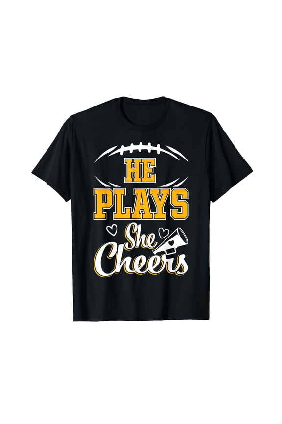 Football and Cheer Mom Cheerleading Mother Football T-Shirt