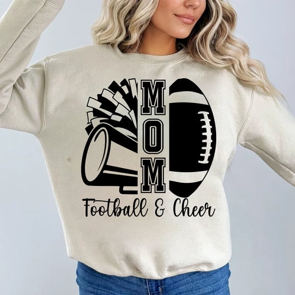 Football and Cheer Mom Sweatshirt, Football Mom Sweatshirt, Cheer Mom Sweatshirt, Game Day Football Sweatshirt, Cheer Life Sweatshirt