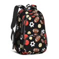 thumbnail image 1 of Football and Rugby Black Pattern Cute School Backpack Bag with Padded Back and Adjustable Shoulder Straps 16.9 X 12.6 X 5.9 Inches, 1 of 5