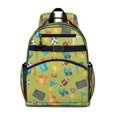 thumbnail image 1 of Football and Rugby Green Pattern Cute School Backpack Bag for School with Padded Back and Adjustable Shoulder Straps 15.25"x11.5"x5.25", 1 of 5