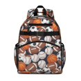 thumbnail image 1 of Football and Rugby Navy Pattern Cute School Backpack Bag for School with Padded Back and Adjustable Shoulder Straps 15.25"x11.5"x5.25", 1 of 5