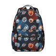 thumbnail image 1 of Football and Rugby Red Pattern Backpack for School, Cute School Bag with Adjustable Shoulder Straps and Padded Back, 15.3"x11"x7.1", 1 of 5