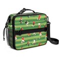 thumbnail image 1 of Football and Silhouette Green Pattern Insulated Lunch Bag with Shoulder Strap and Bottle Holder,Bento School Lunch Bag Box,11x9.5x3.5 Inches, 1 of 5