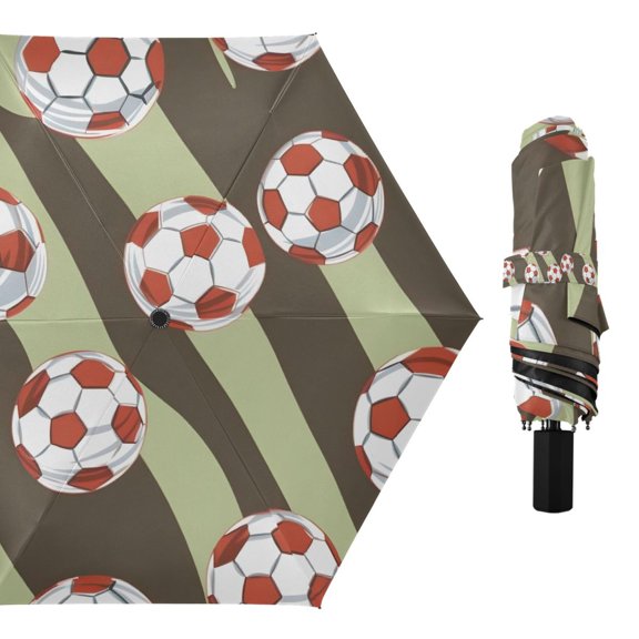 Football and Soccer Compact Sun Umbrella Windproof Travel Umbrellas for Rain Strong Portable UV Protection