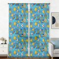 Football and Star Brightblue Pattern Sheer Curtains, Sheer Curtain ...