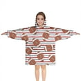 thumbnail image 1 of Football and Stripes Sports Blanket Hoodies for Kids 6-13YR Oversize Wearable Blanket Hoodies for Boys Girls Teens, 1 of 7